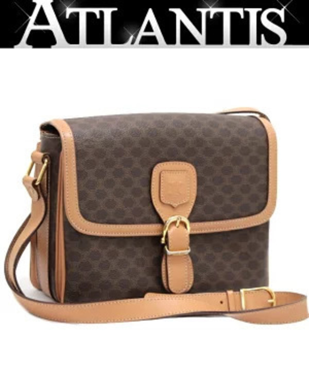 Celine Macadam Shoulder Bag x Leather Brown